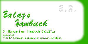 balazs hambuch business card